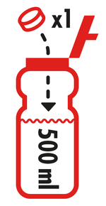 Drop 1 tab into 500ml water