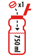 Drop 1 tab into 750ml water