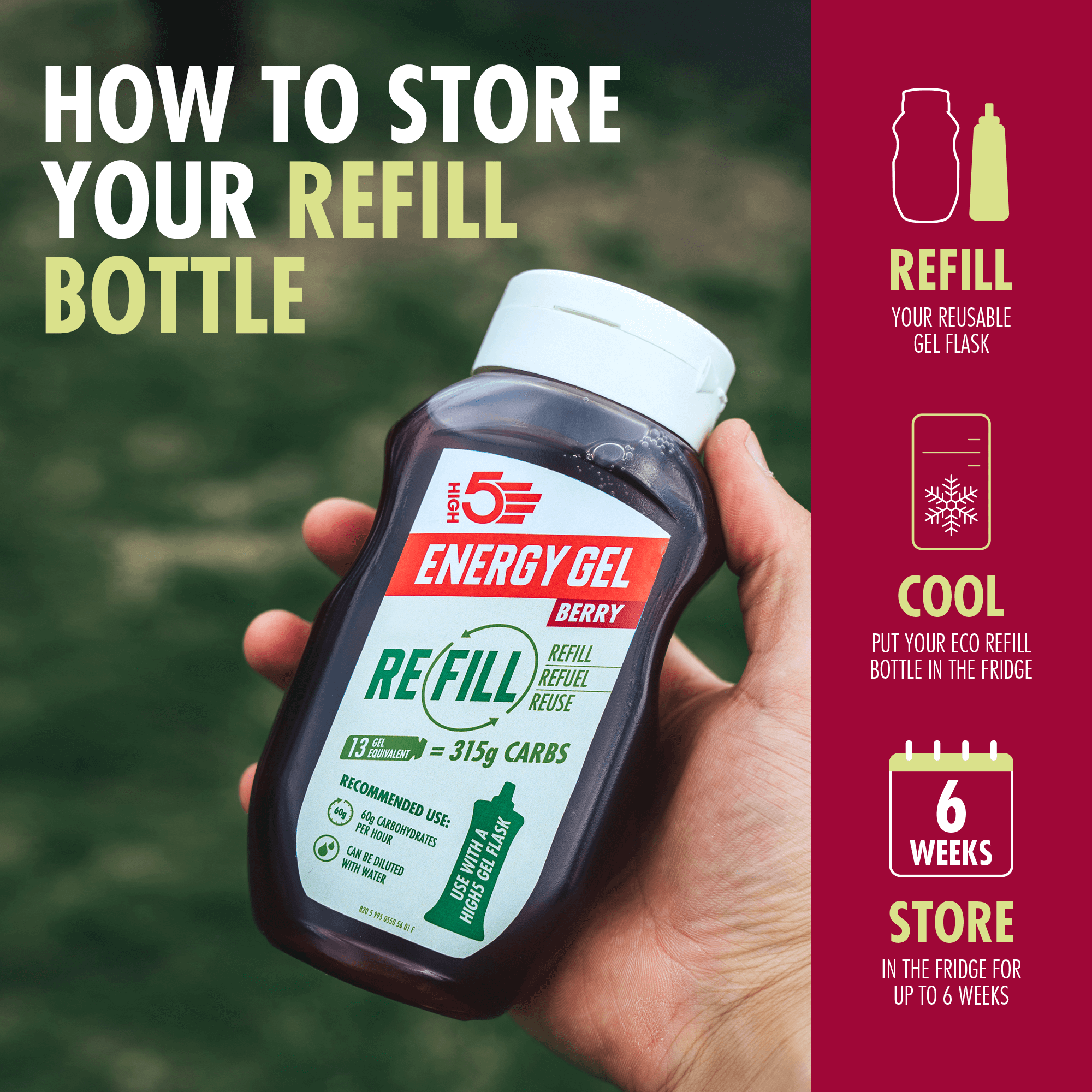 HIGH5 Gel Refill Bundle - 150ml Flask - Berry